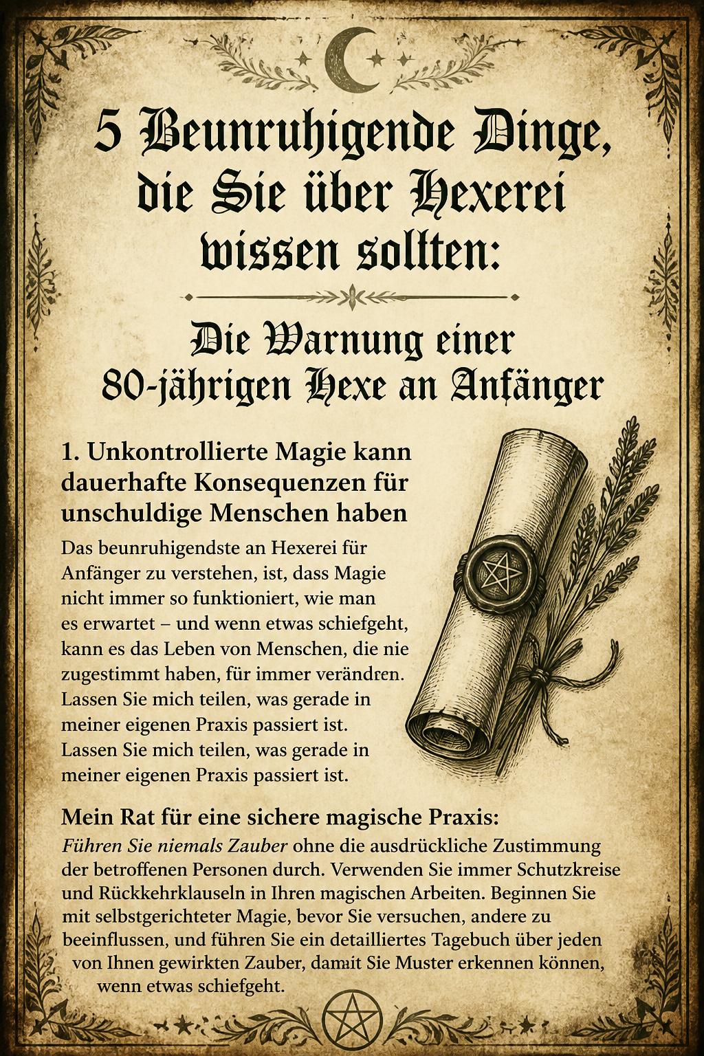 5 Beunruhigende Dinge, die Sie über Hexerei wissen sollten: Die Warnung einer 80-jährigen Hexe an Anfänger