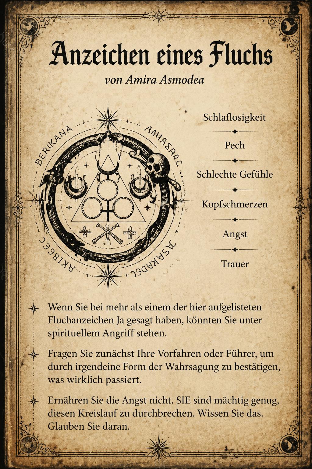 Anzeichen eines Fluchs