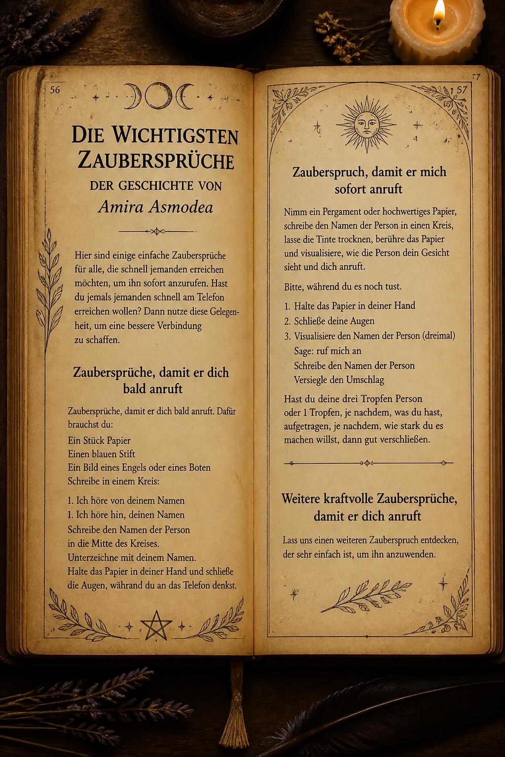 Die wichtigsten Zaubersprüche der Geschichte von Amira Asmodea