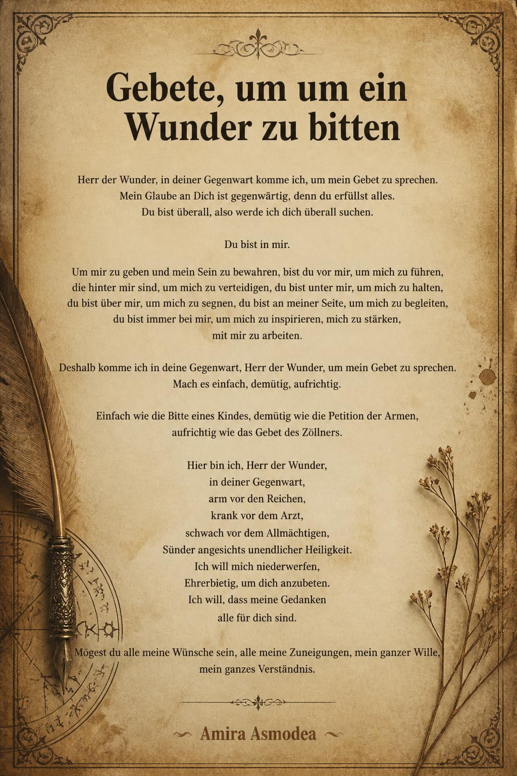Gebete, um um ein Wunder zu bitten