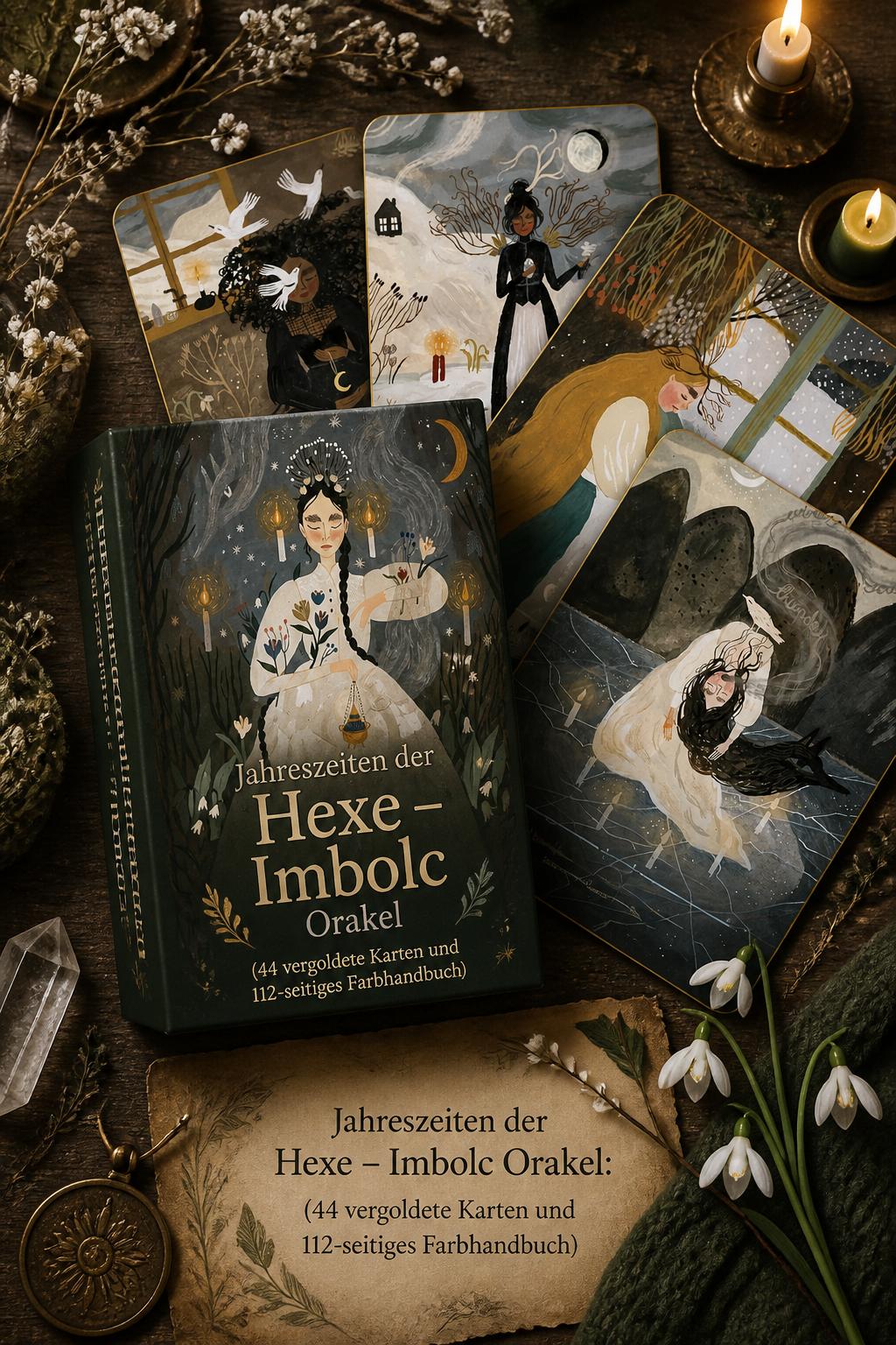 Jahreszeiten der Hexe – Imbolc Orakel: (44 vergoldete Karten und 112-seitiges Farbhandbuch)