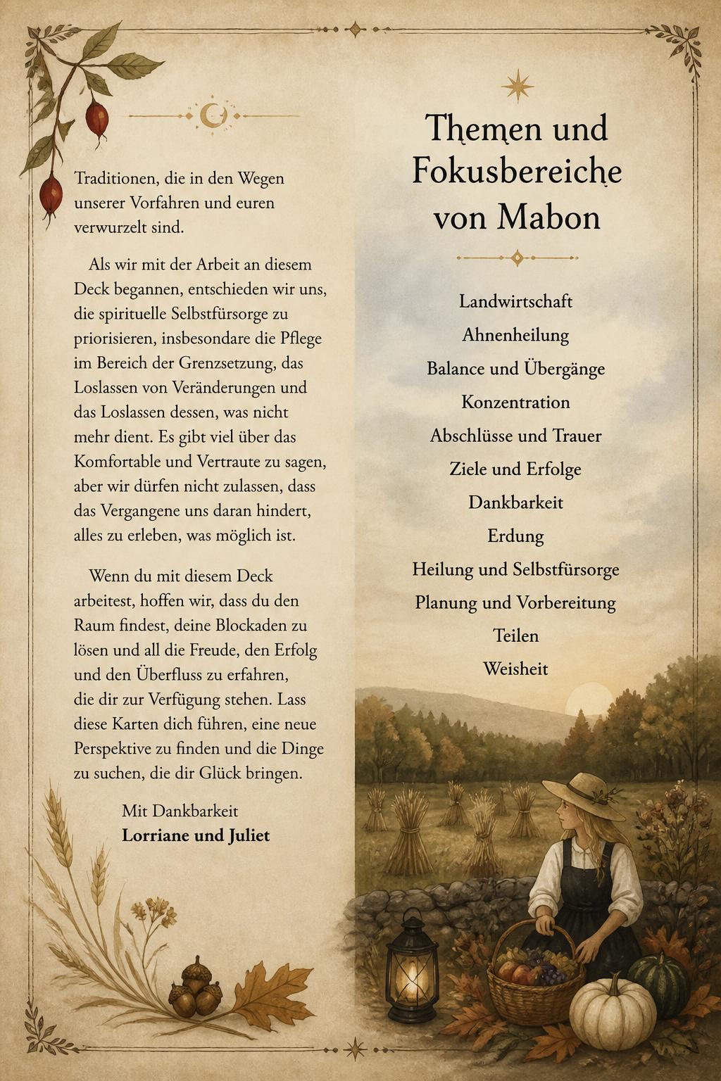 Jahreszeiten der Hexe - Mabon Orakel