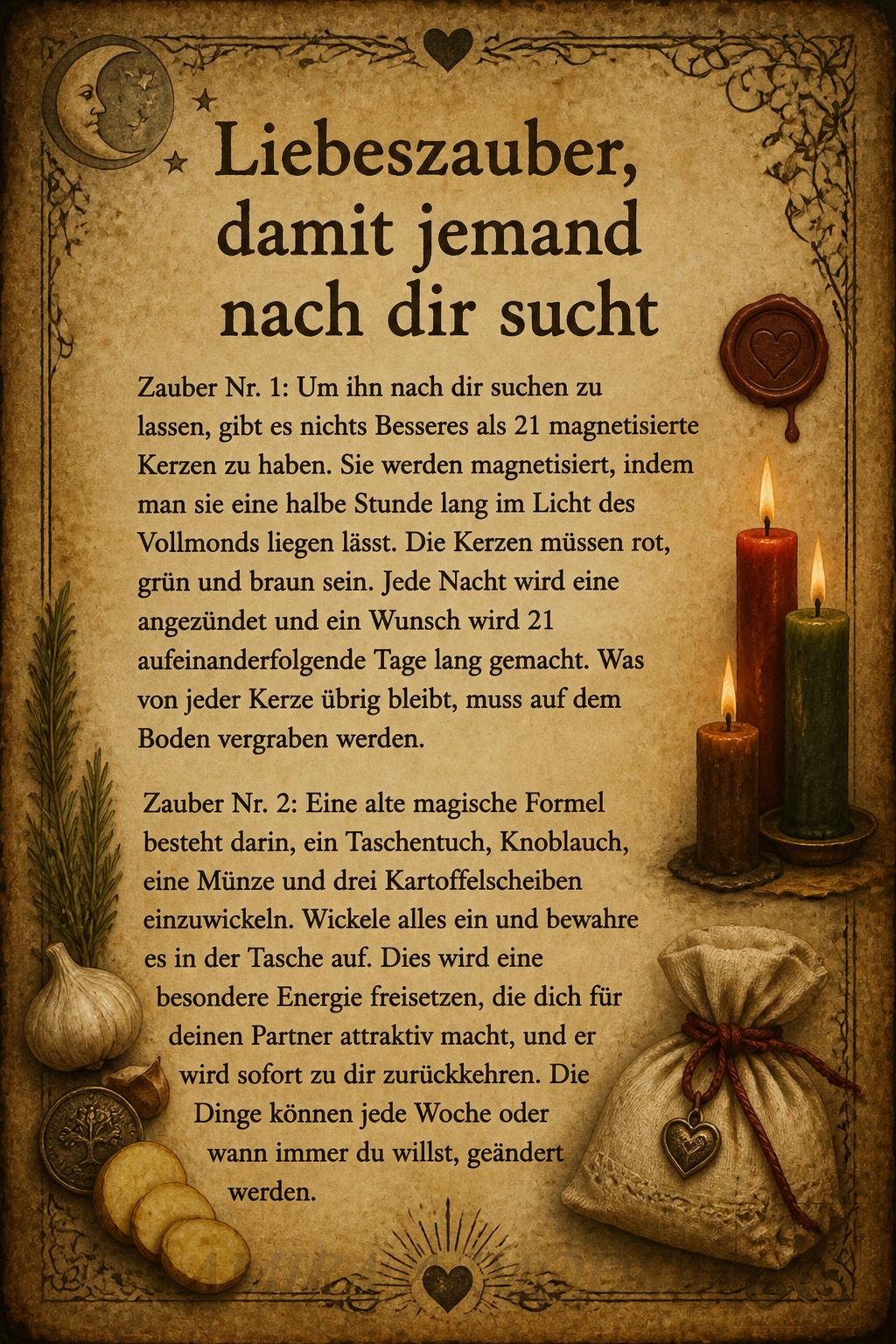Liebeszauber, damit jemand nach dir sucht