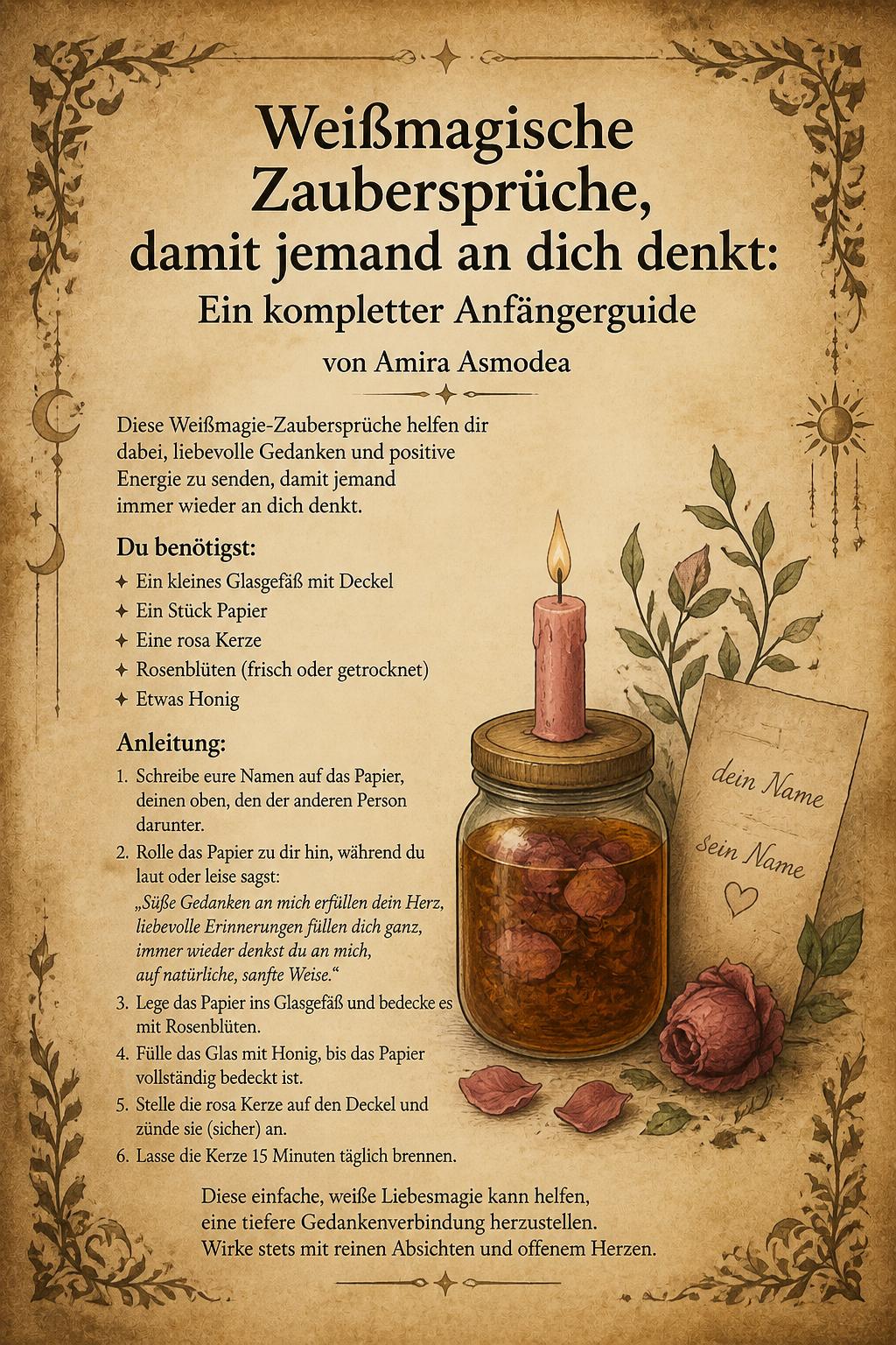 White Magic Spells to Make Someone Think About You Weißmagische Zaubersprüche, damit jemand an dich denkt: Ein kompletter Anfängerguide von Amira Asmodea