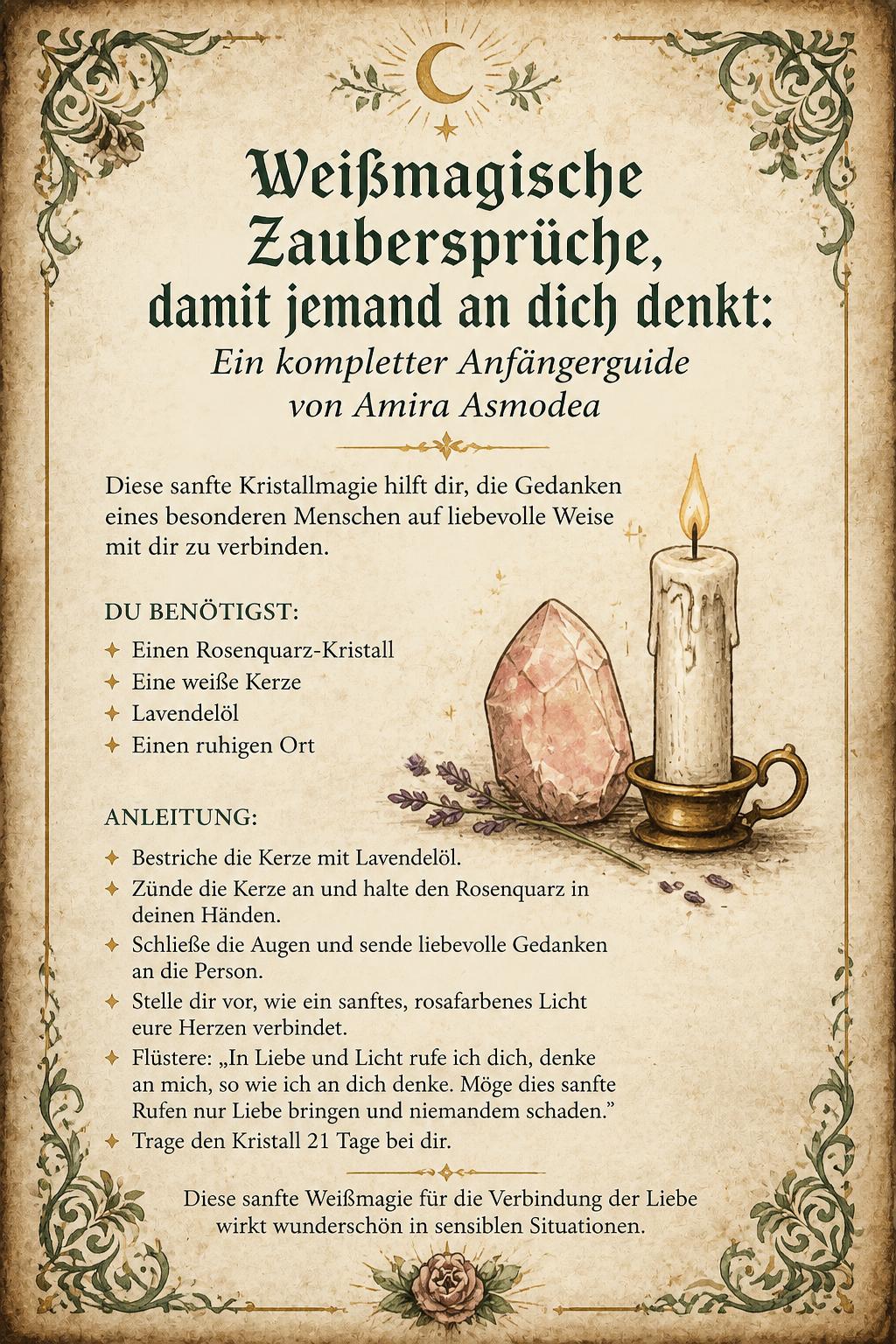 White Magic Spells to Make Someone Think About You Weißmagische Zaubersprüche, damit jemand an dich denkt: Ein kompletter Anfängerguide von Amira Asmodea