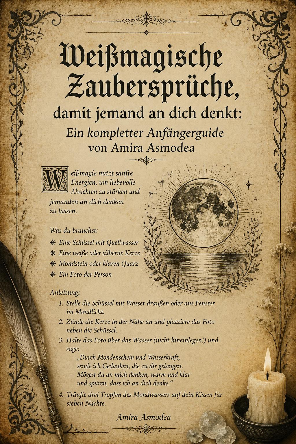 White Magic Spells to Make Someone Think About You Weißmagische Zaubersprüche, damit jemand an dich denkt: Ein kompletter Anfängerguide von Amira Asmodea