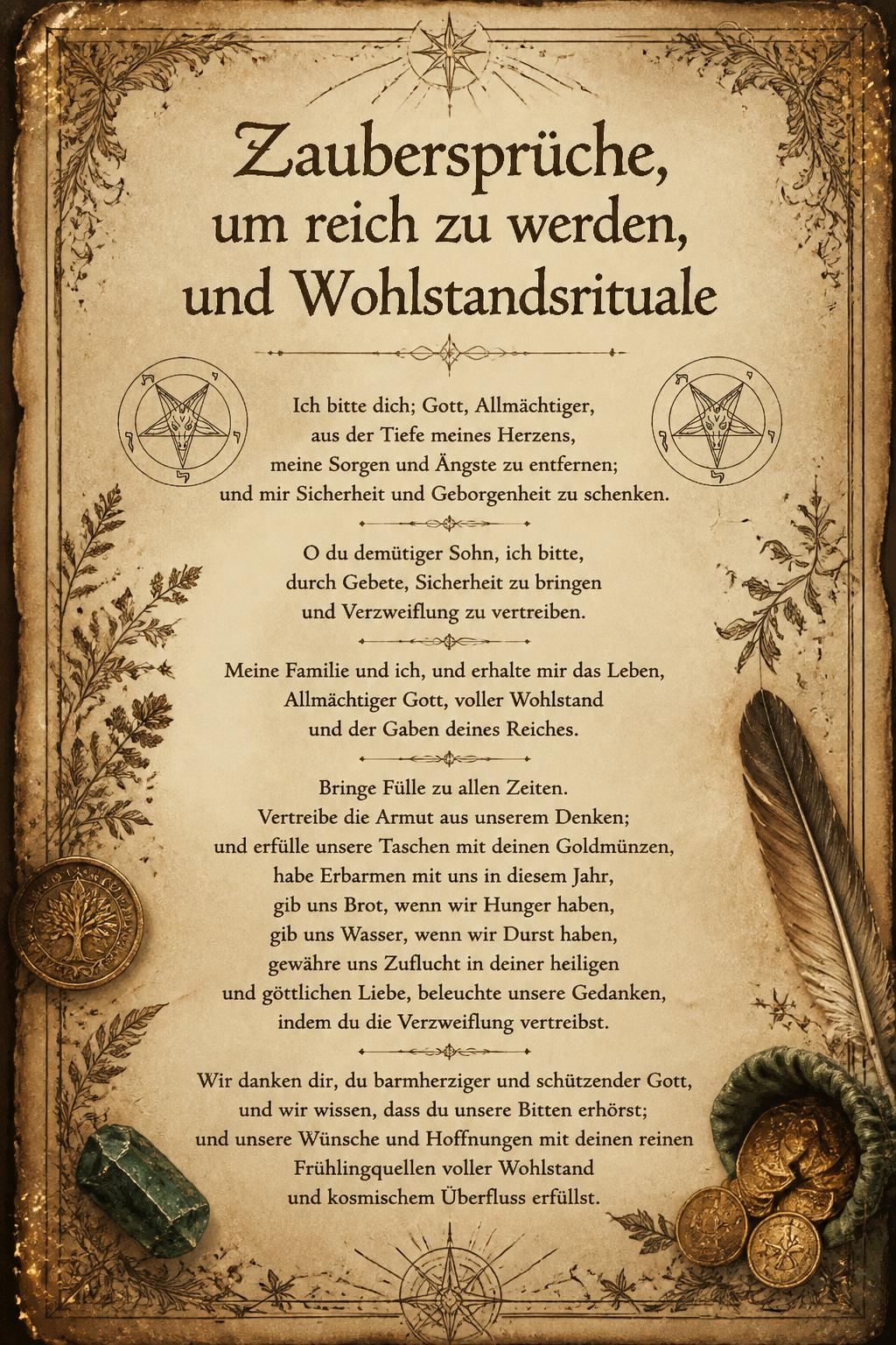 Zaubersprüche, um reich zu werden, und Wohlstandsrituale