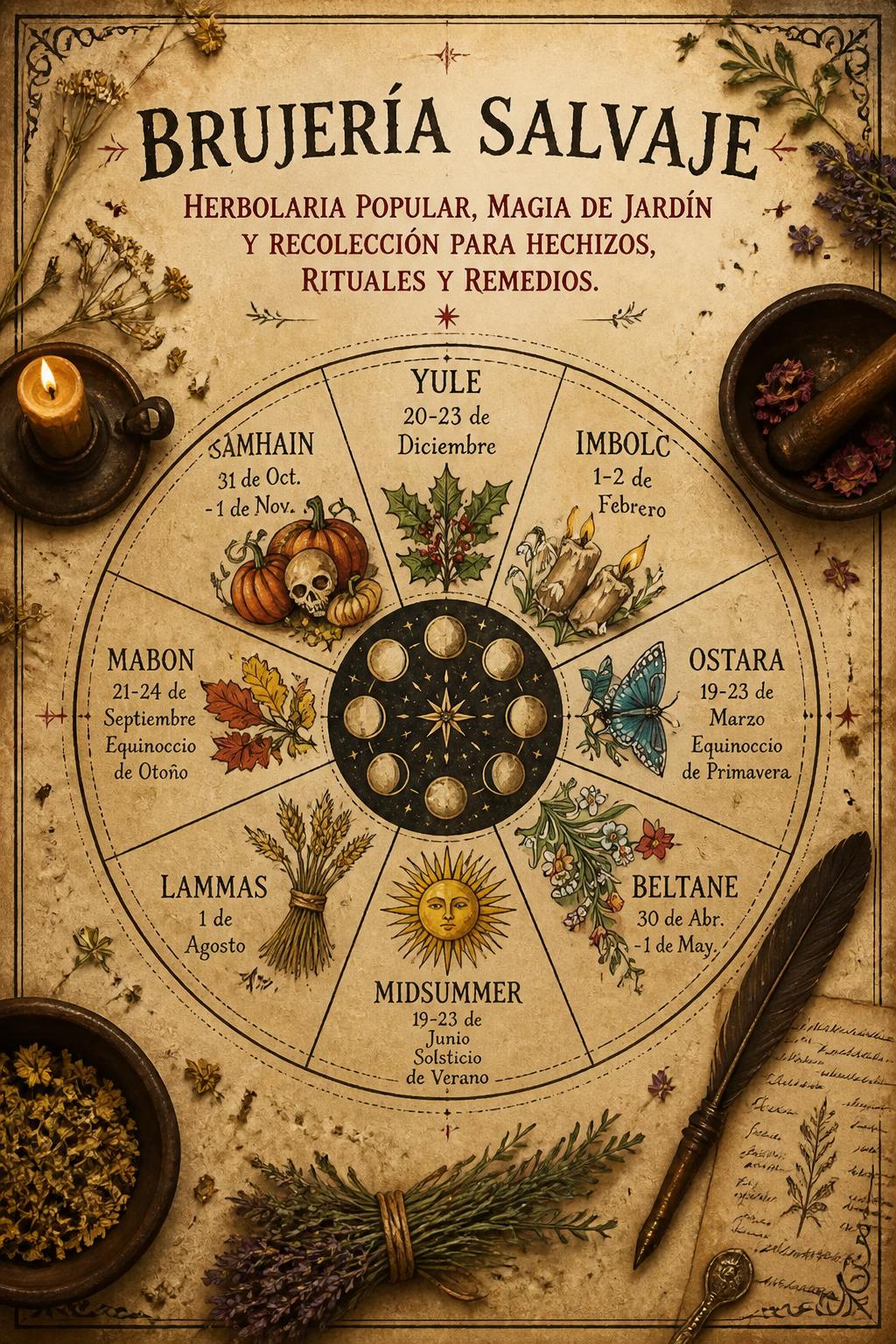 Brujería Salvaje: Herbolaria Popular, Magia de Jardín y Recolección para Hechizos, Rituales y Remedios