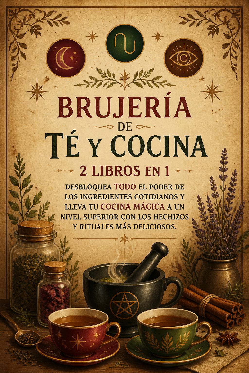 Brujería de Té y Cocina: 2 Libros en 1: Desbloquea TODO el Poder de los Ingredientes Cotidianos y lleva tu Cocina Mágica a un Nivel Superior con los Hechizos y Rituales Más Deliciosos
