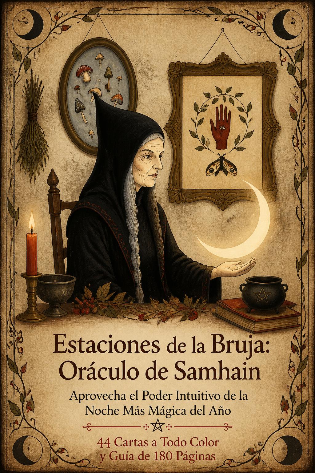 Estaciones de la Bruja: Oráculo de Samhain: Aprovecha el Poder Intuitivo de la Noche Más Mágica del Año (44 Cartas a Todo Color y Guía de 180 Páginas)
