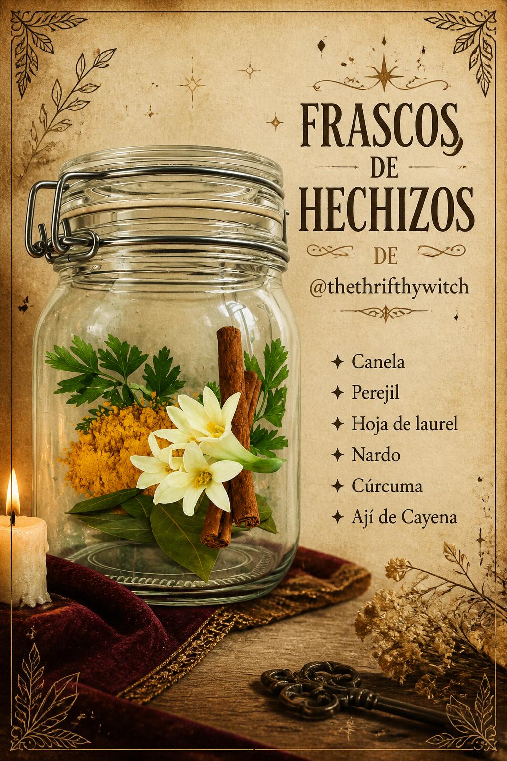 Frascos de Hechizos de @thethrifthywitch