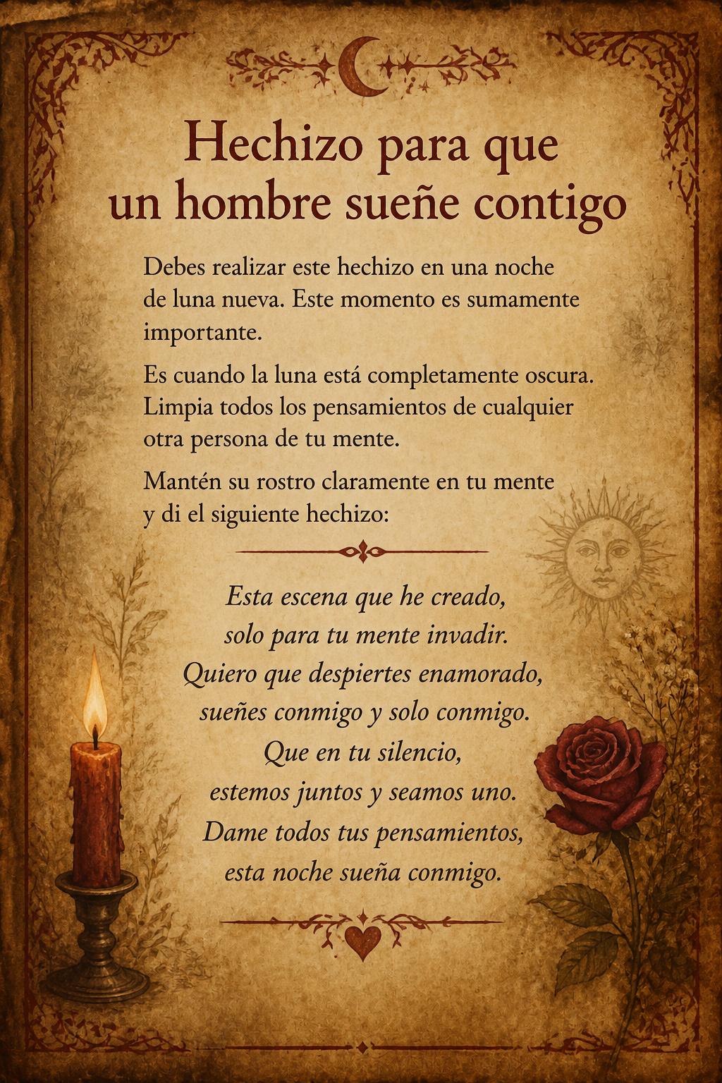 Hechizo para que un hombre sueñe contigo