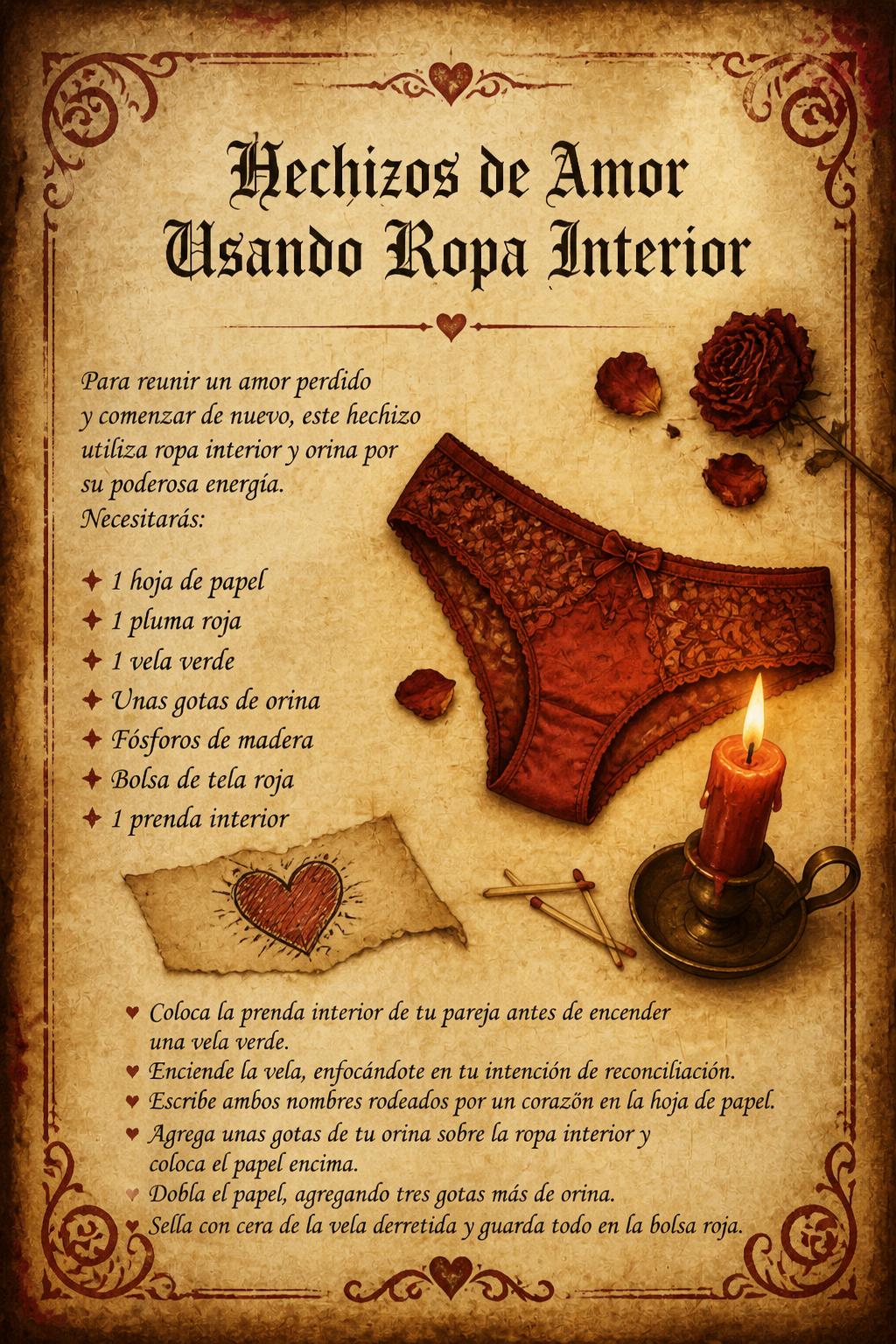 Hechizos de Amor Usando Ropa Interior