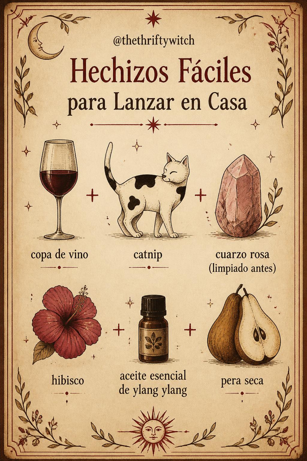 Hechizos Fáciles para Lanzar en Casa por @thethtiftywitch en Instagram