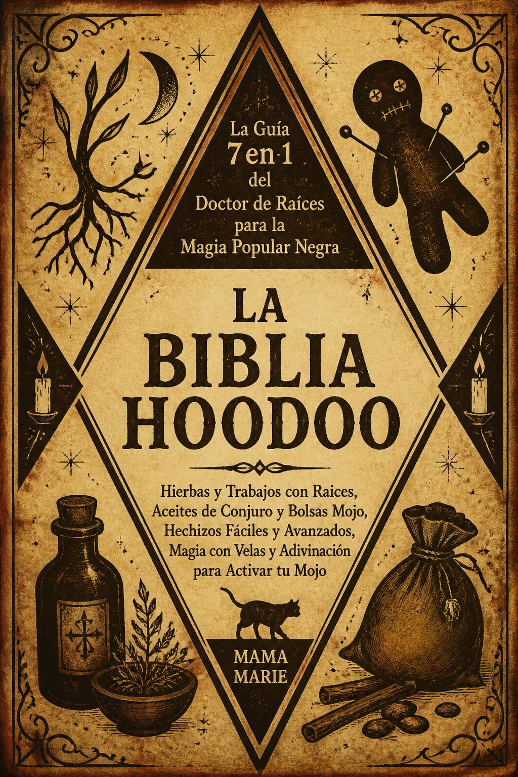 La Biblia Hoodoo • La Guía 7 en 1 del Doctor de Raíces para la Magia Popular Negra: Hierbas y Trabajos con Raíces, Aceites de Conjuro y Bolsas Mojo, Hechizos Fáciles y Avanzados, Magia con Velas y Adivinación para Activar tu Mojo