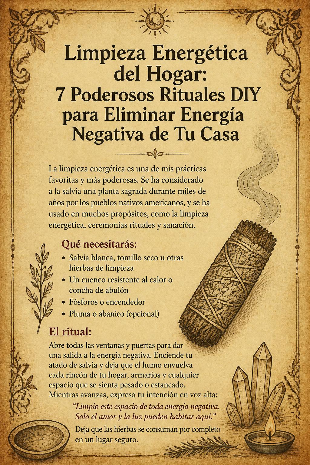 Limpieza Energética del Hogar: 7 Poderosos Rituales DIY para Eliminar Energía Negativa de Tu Casa Limpieza Energética del Hogar: 7 Poderosos Rituales DIY para Eliminar Energía Negativa de Tu Casa