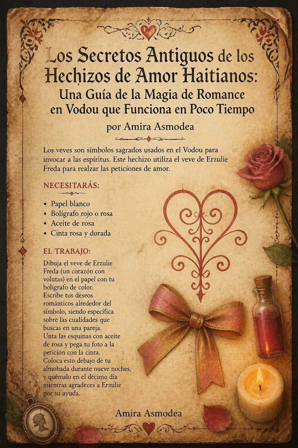 Los Secretos Antiguos de los Hechizos de Amor Haitianos: Una Guía de la Magia de Romance en Vodou que Funciona en Poco Tiempo
