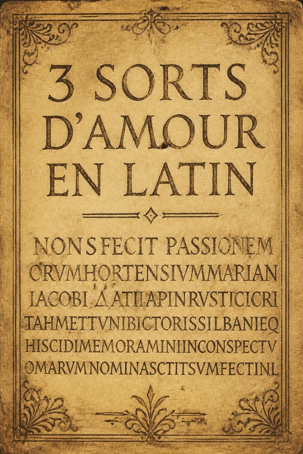 3 sorts d’amour en latin