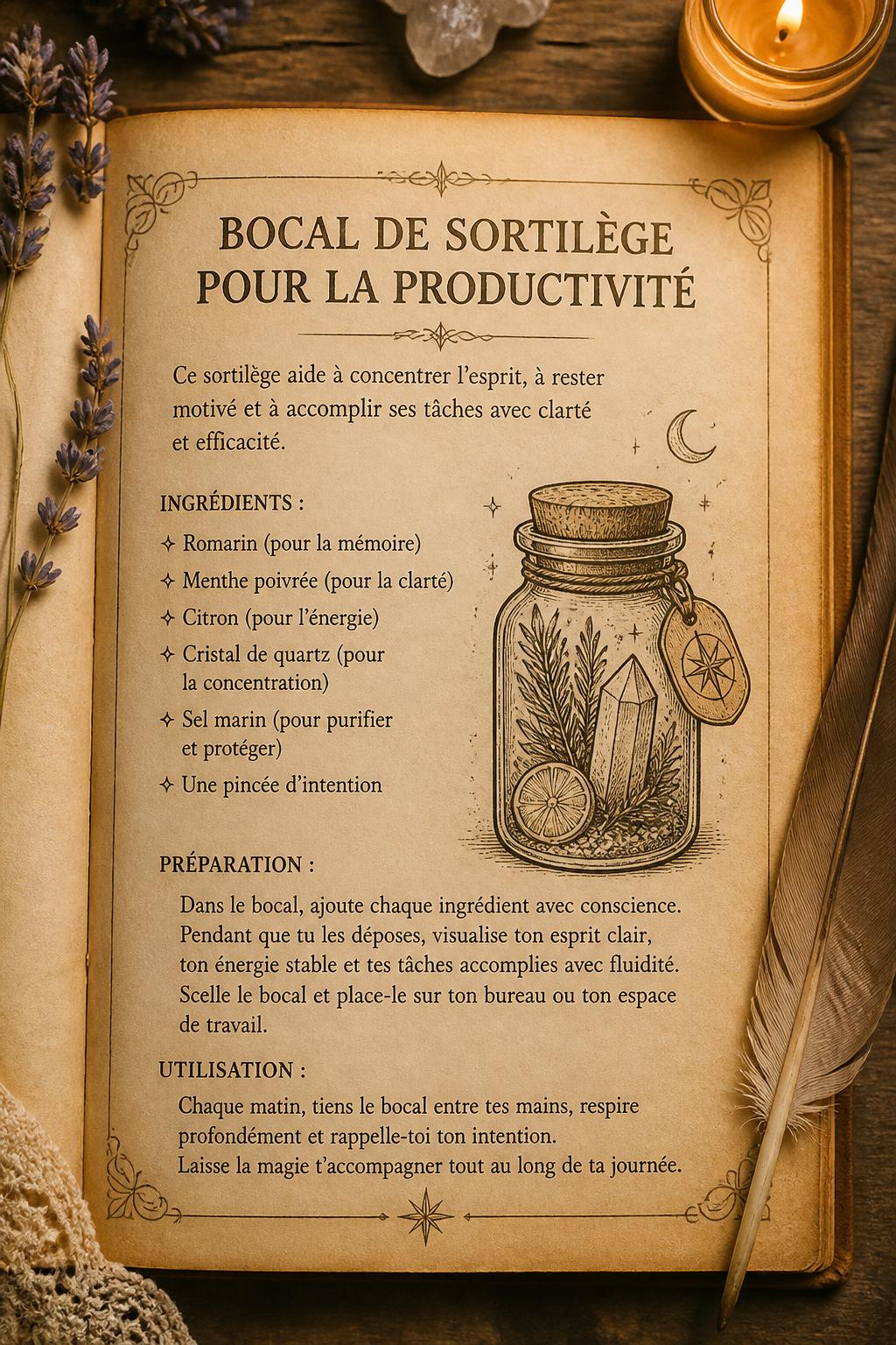 Bocal de Sortilège pour la Productivité