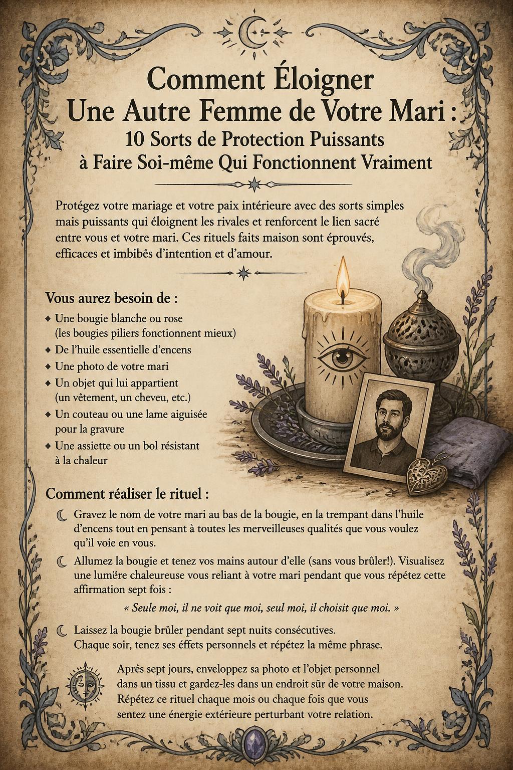Comment Éloigner Une Autre Femme de Votre Mari : 10 Sorts de Protection Puissants à Faire Soi-même Qui Fonctionnent Vraiment