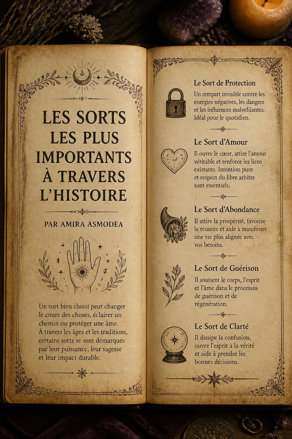 Les Sorts les Plus Importants à Travers l'Histoire par Amira Asmodea