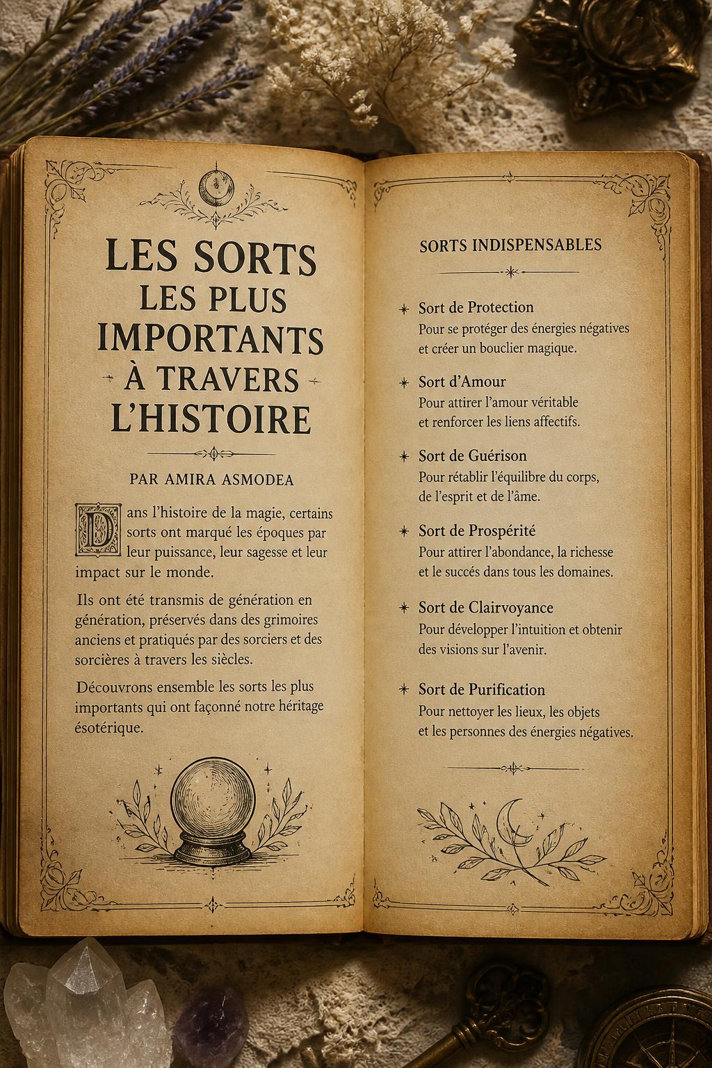 Les Sorts les Plus Importants à Travers l'Histoire par Amira Asmodea