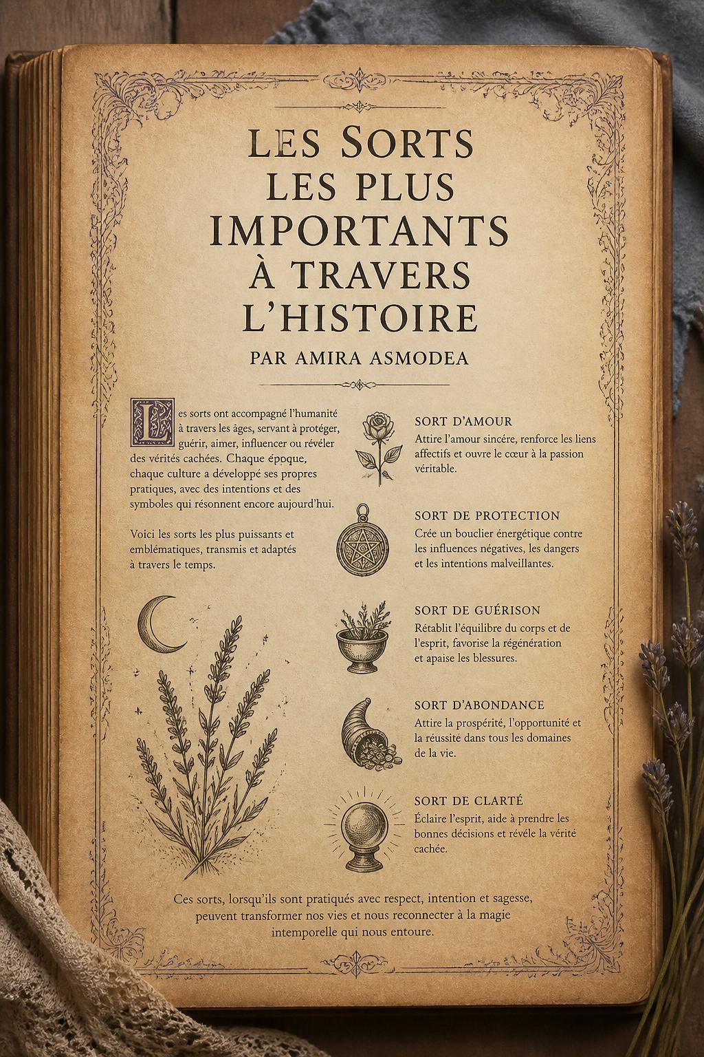 Les Sorts les Plus Importants à Travers l'Histoire par Amira Asmodea