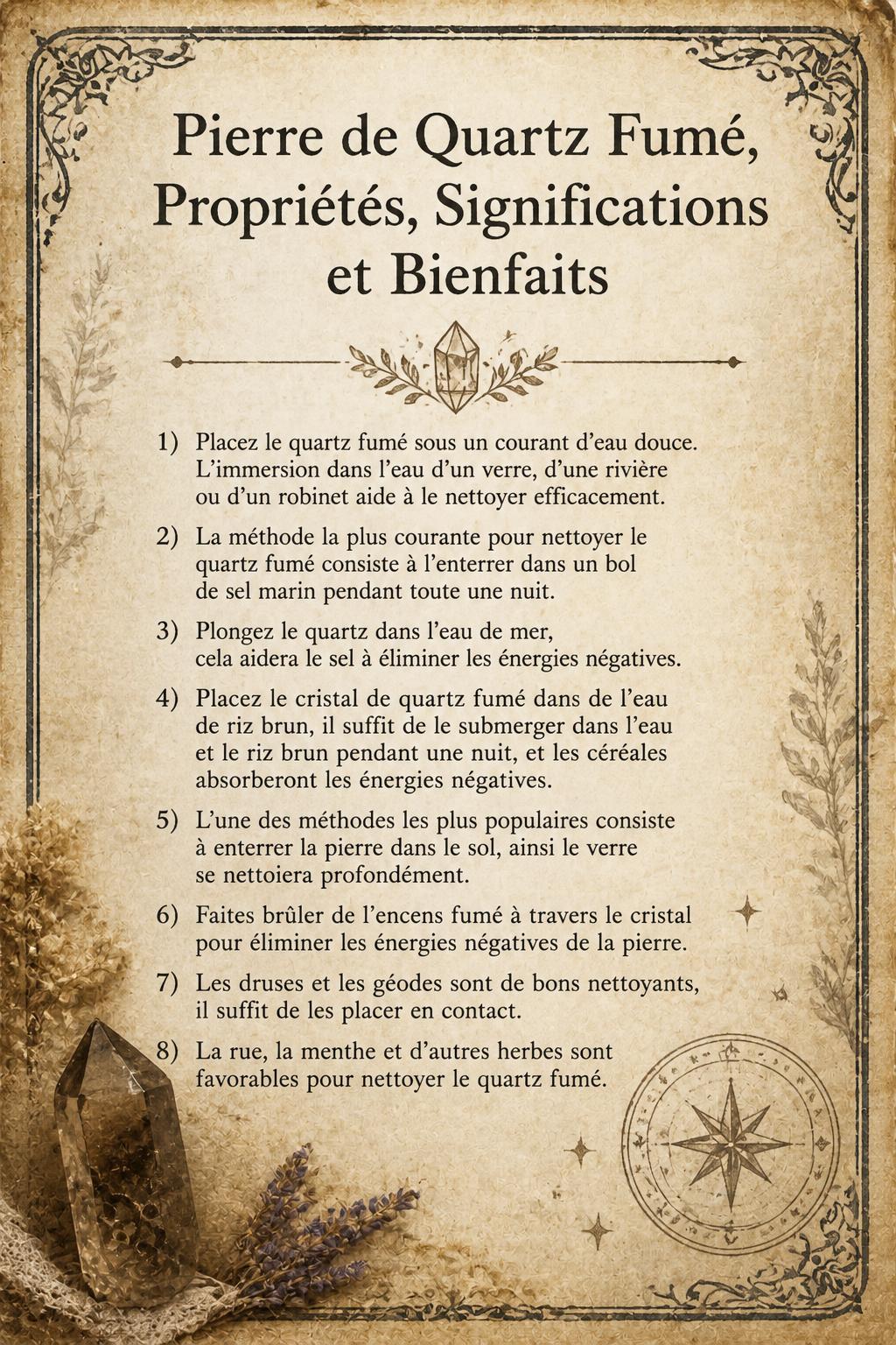 Pierre de Quartz Fumé, Propriétés, Significations et Bienfaits