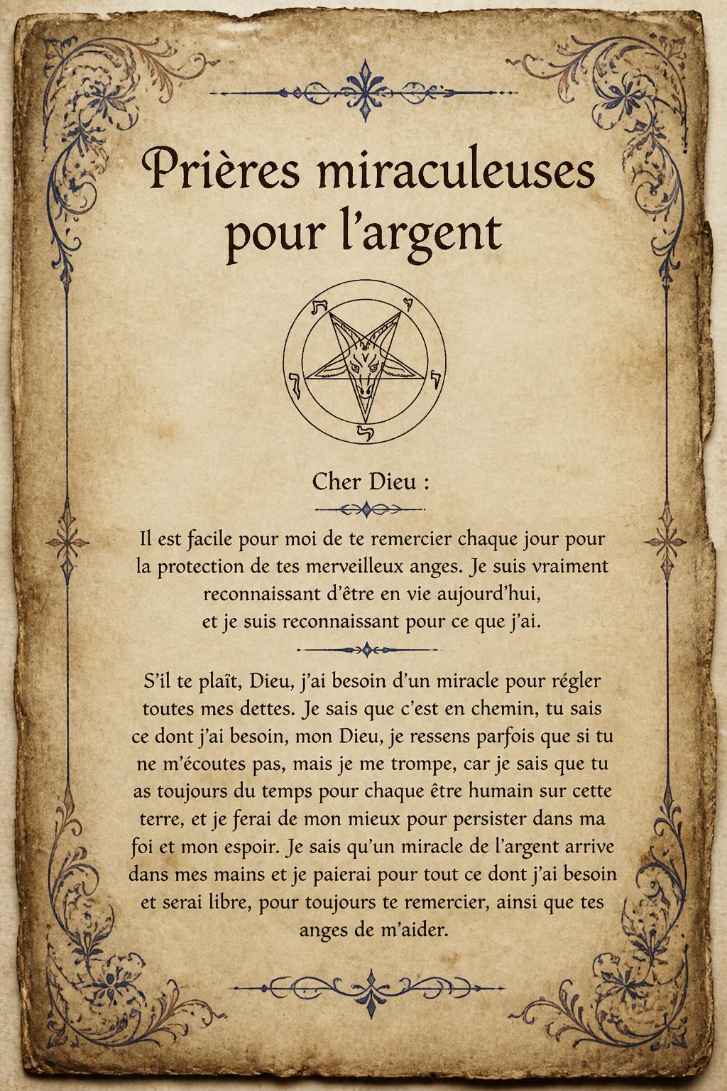 Prières miraculeuses pour l'argent