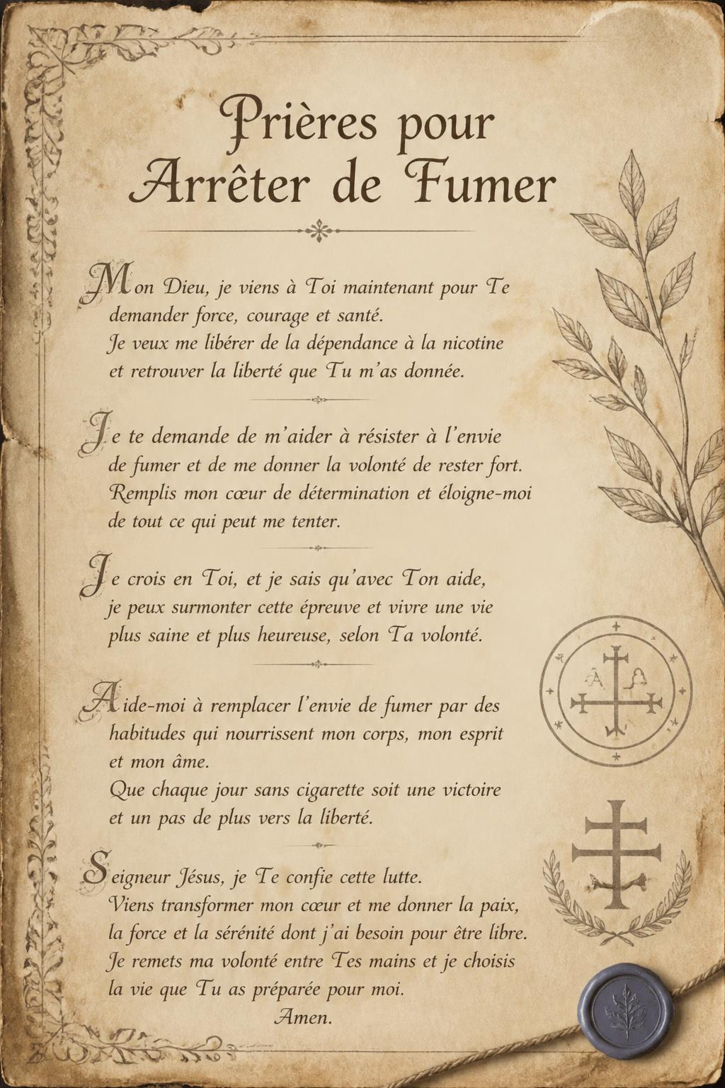 Prières pour Arrêter de Fumer