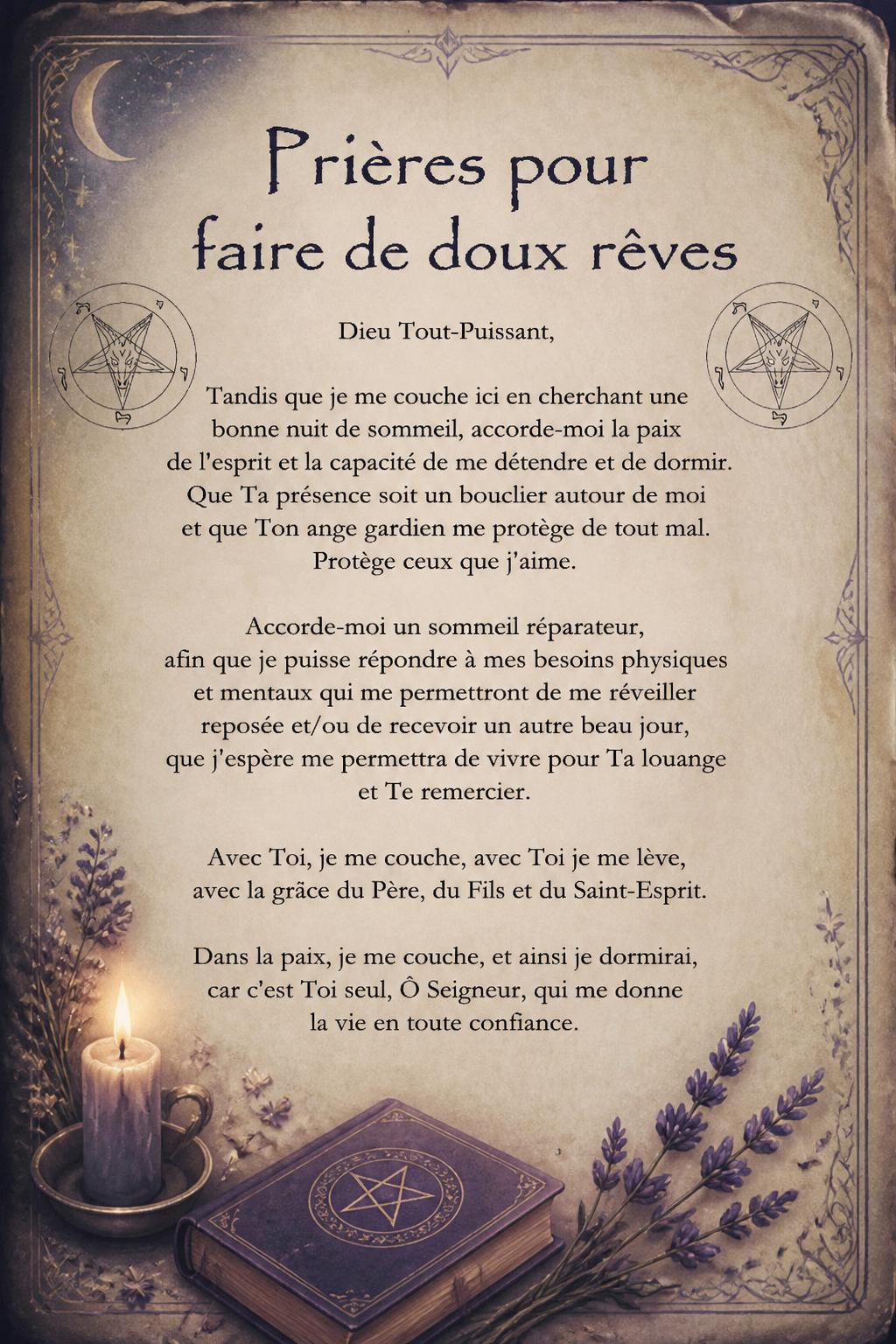 Prières pour faire de doux rêves