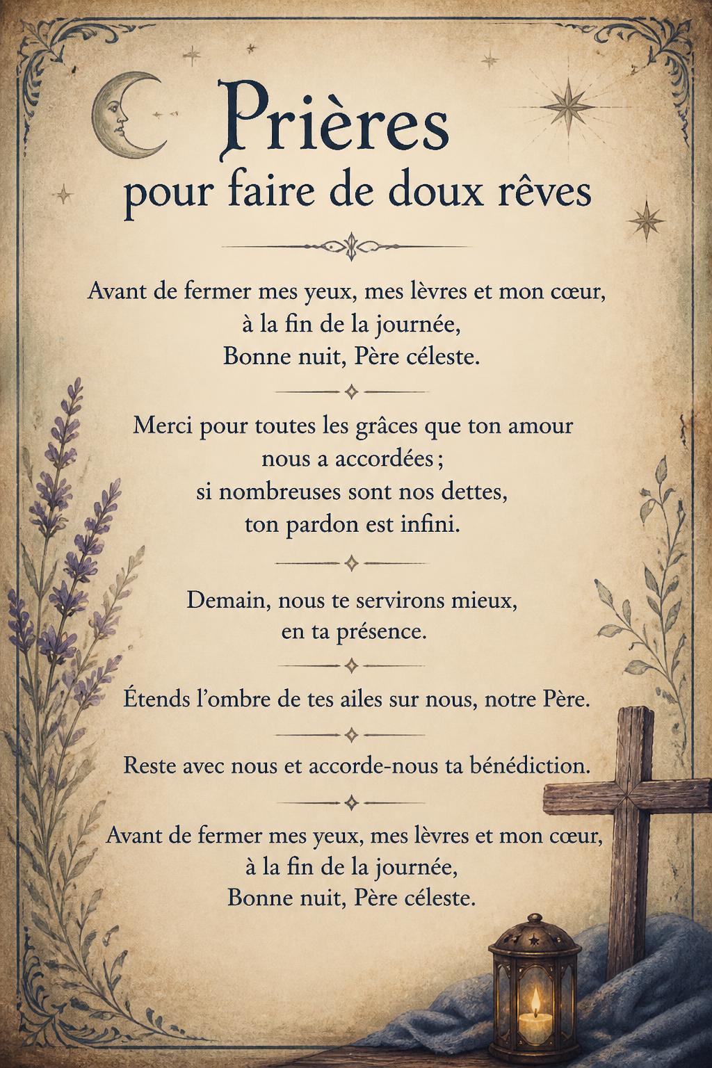 Prières pour faire de doux rêves