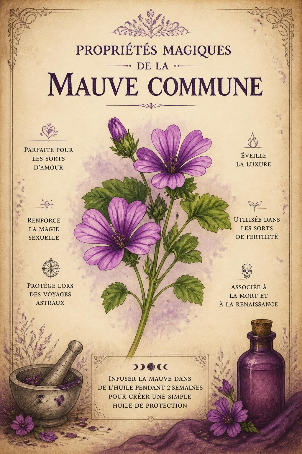 Propriétés magiques de la mauve commune