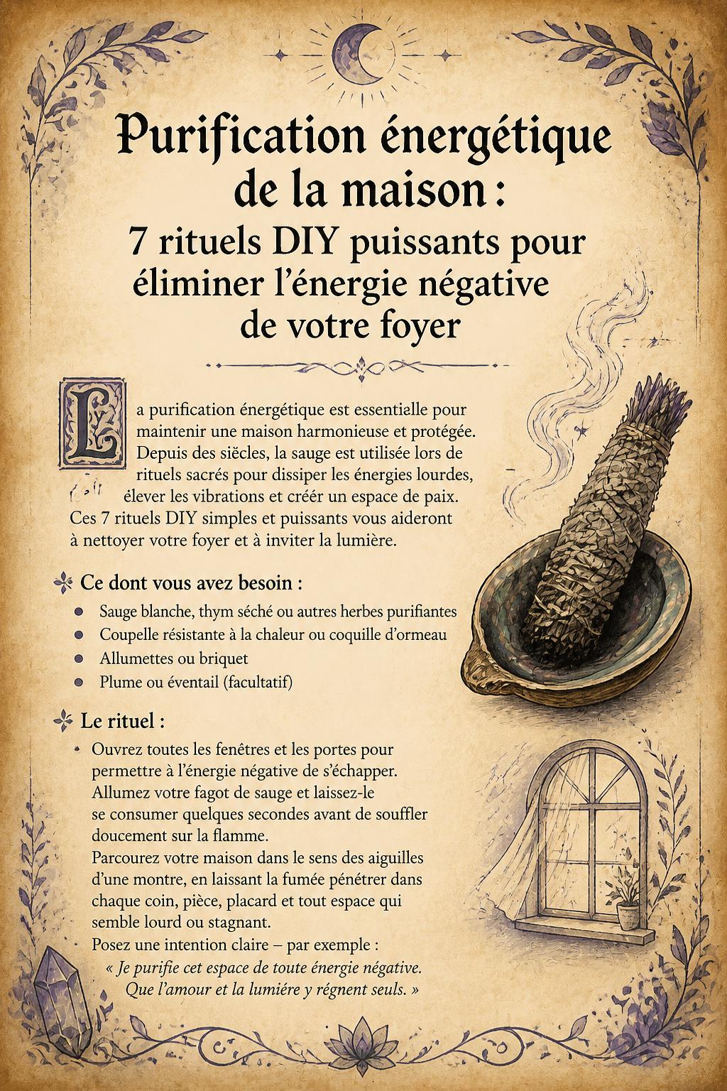 Purification énergétique de la maison : 7 rituels DIY puissants pour éliminer l'énergie négative de votre foyer Purification énergétique de la maison : 7 rituels DIY puissants pour éliminer l'énergie négative de votre foyer