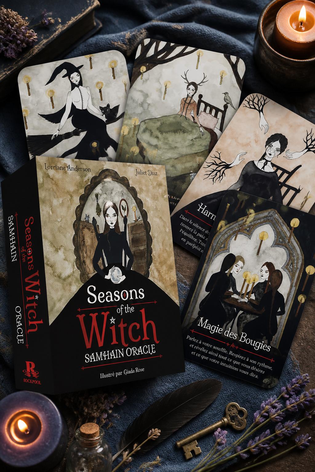Seasons of the Witch : Samhain Oracle : Exploitez la Puissance Intuitive de la Nuit la Plus Magique de l’Année (44 Cartes en Couleur et Guide de 180 Pages)