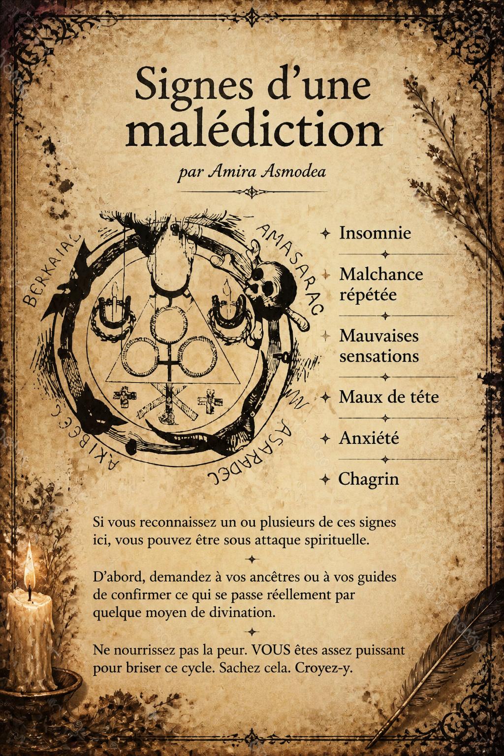 Signes d'une malédiction