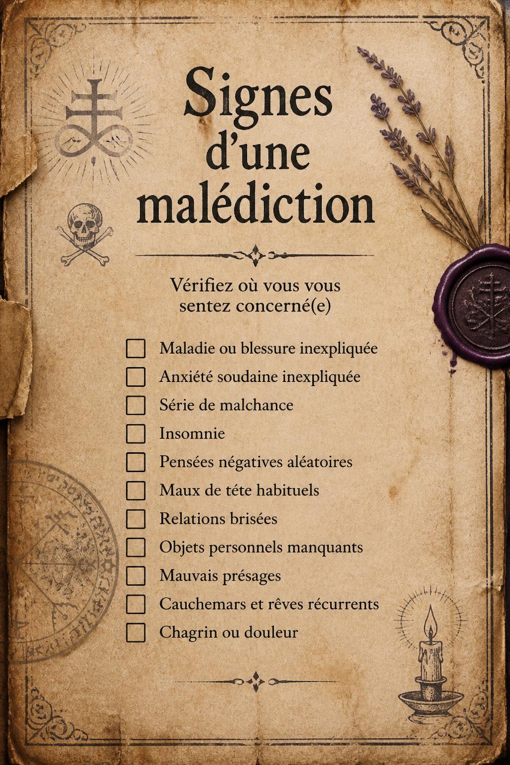Signes d'une malédiction