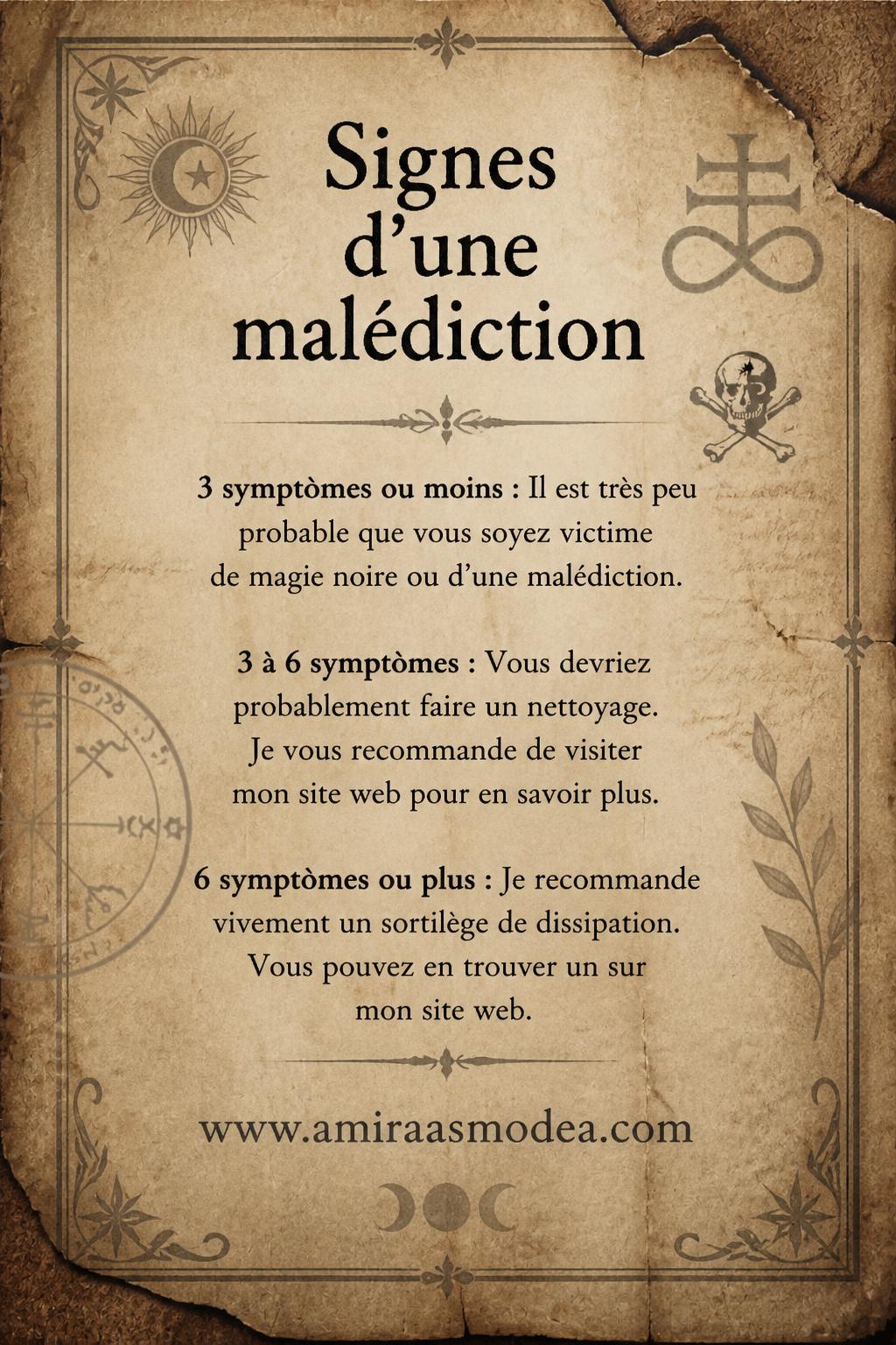 Signes d'une malédiction