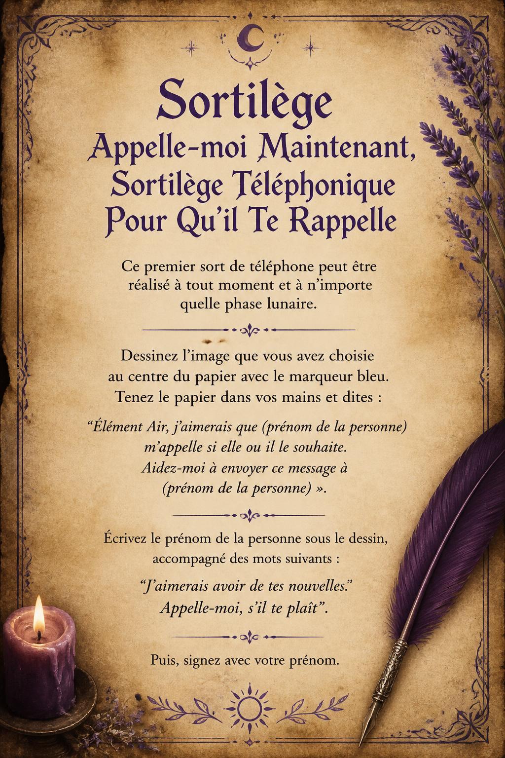 Sortilège Appelle-moi Maintenant, Sortilège Téléphonique Pour Qu'il Te Rappelle