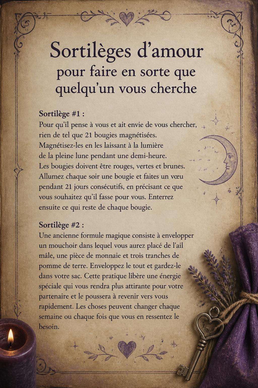 Sortilèges d'amour pour faire en sorte que quelqu'un vous cherche