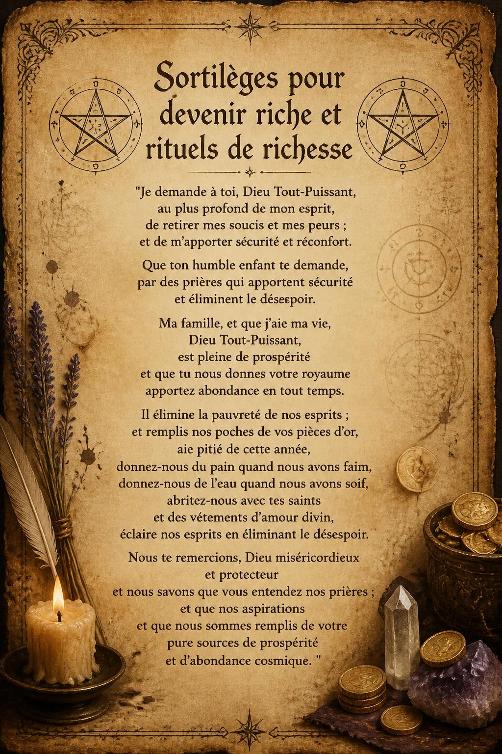 Sortilèges pour devenir riche et rituels de richesse