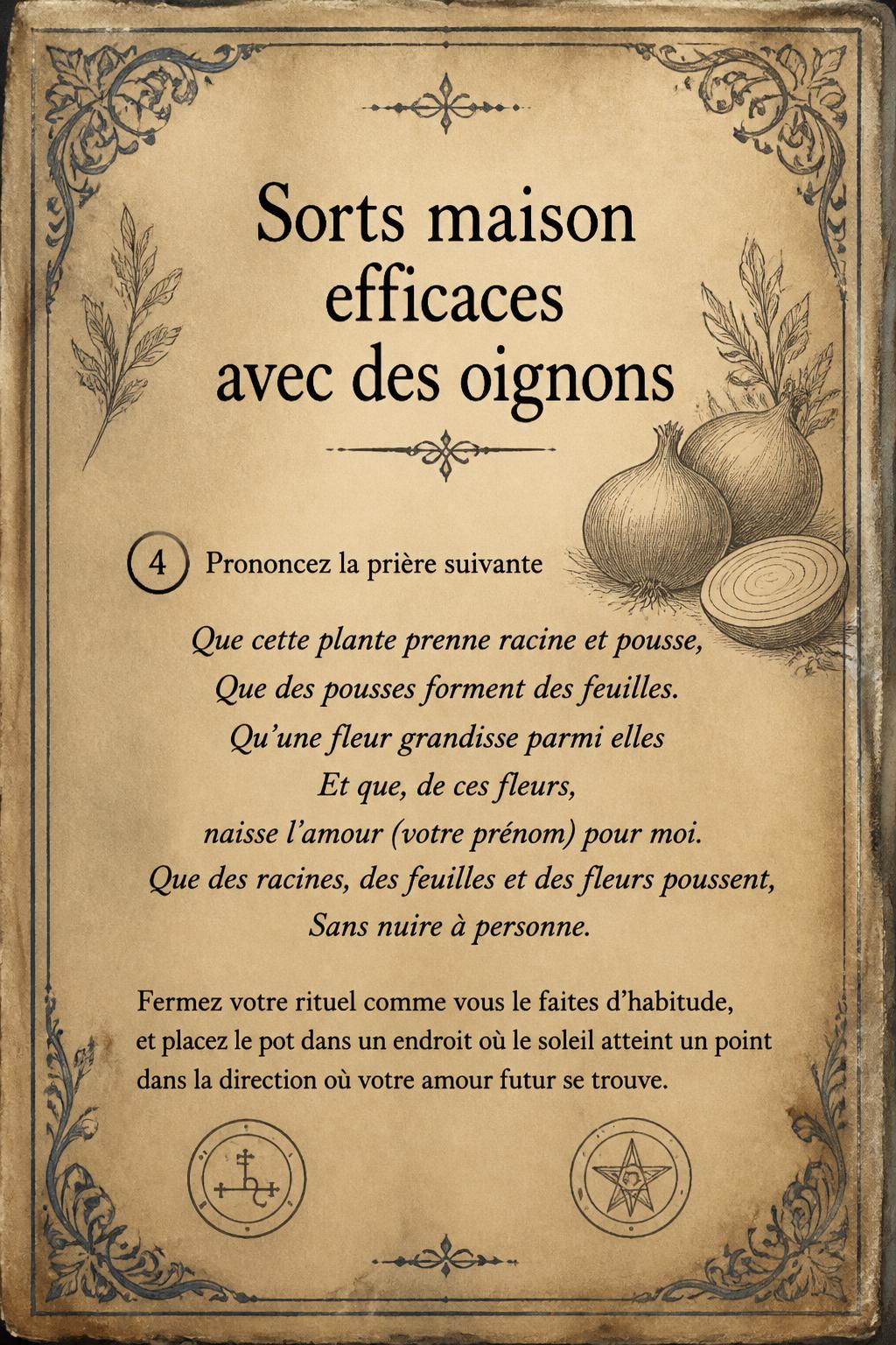 Sorts maison efficaces avec des oignons