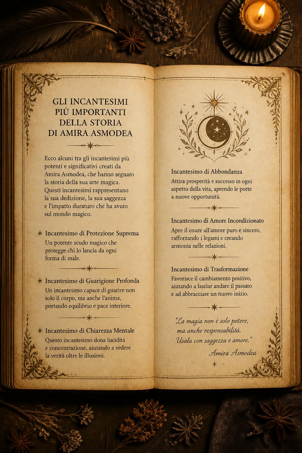 Gli Incantesimi Più Importanti della Storia di Amira Asmodea