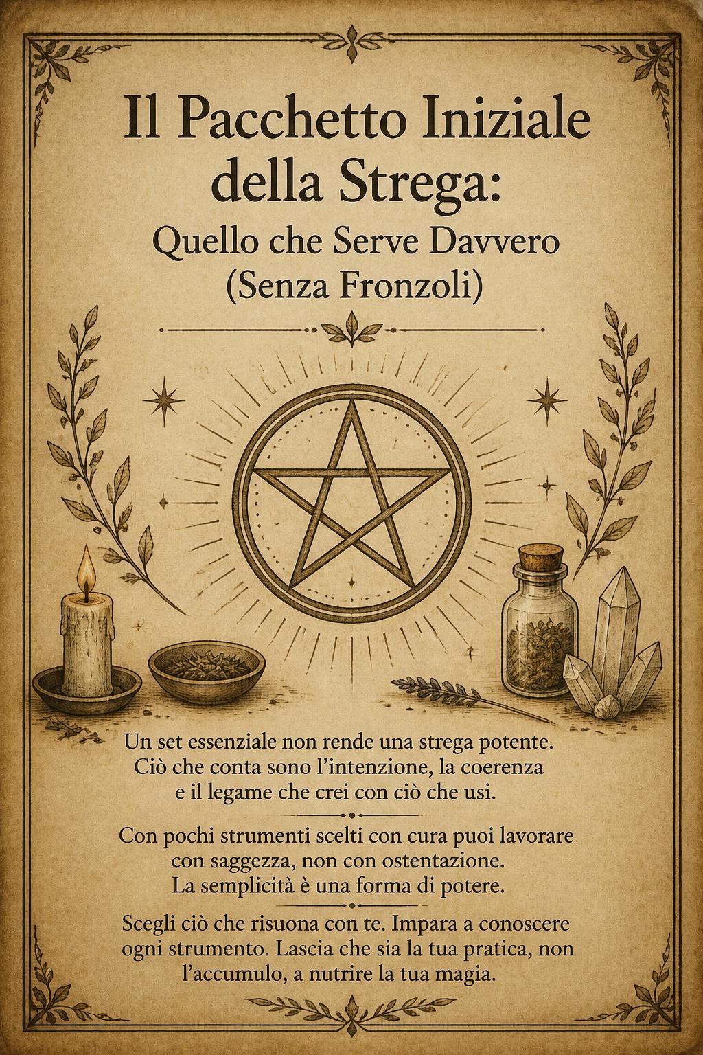 Il Pacchetto Iniziale della Strega: Quello che Serve Davvero (Senza Fronzoli)