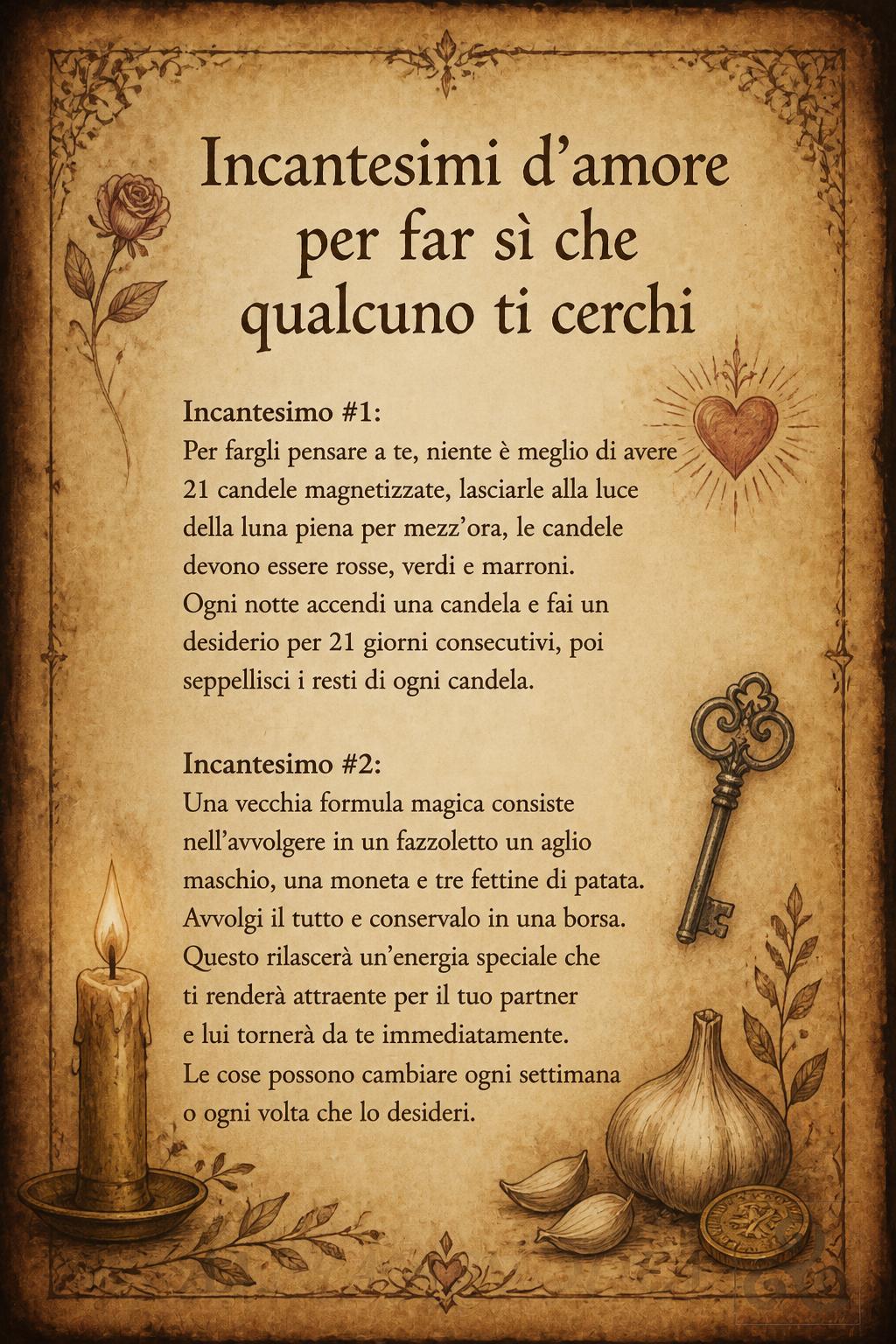 Incantesimi d'amore per far sì che qualcuno ti cerchi