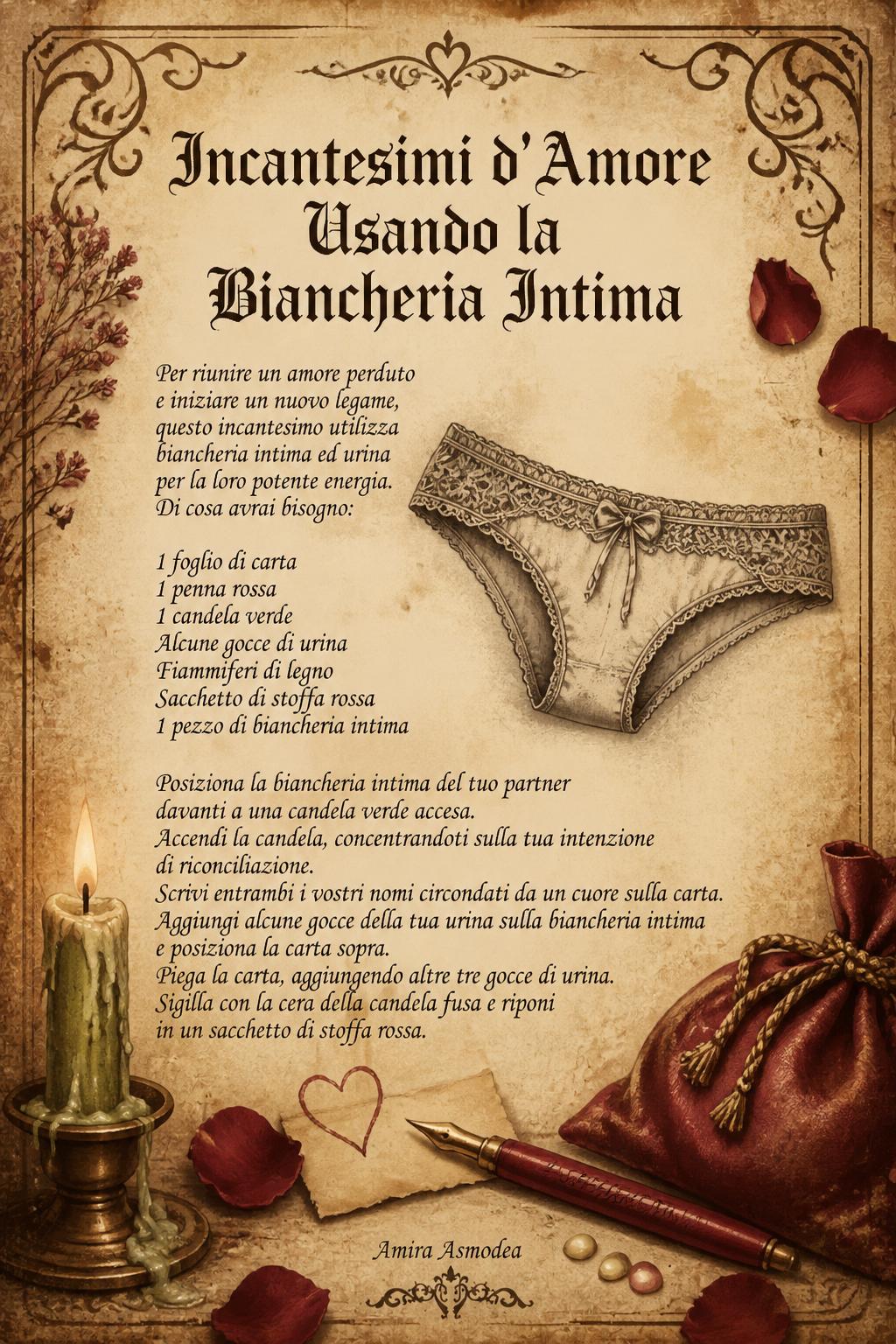 Incantesimi d'Amore Usando la Biancheria Intima