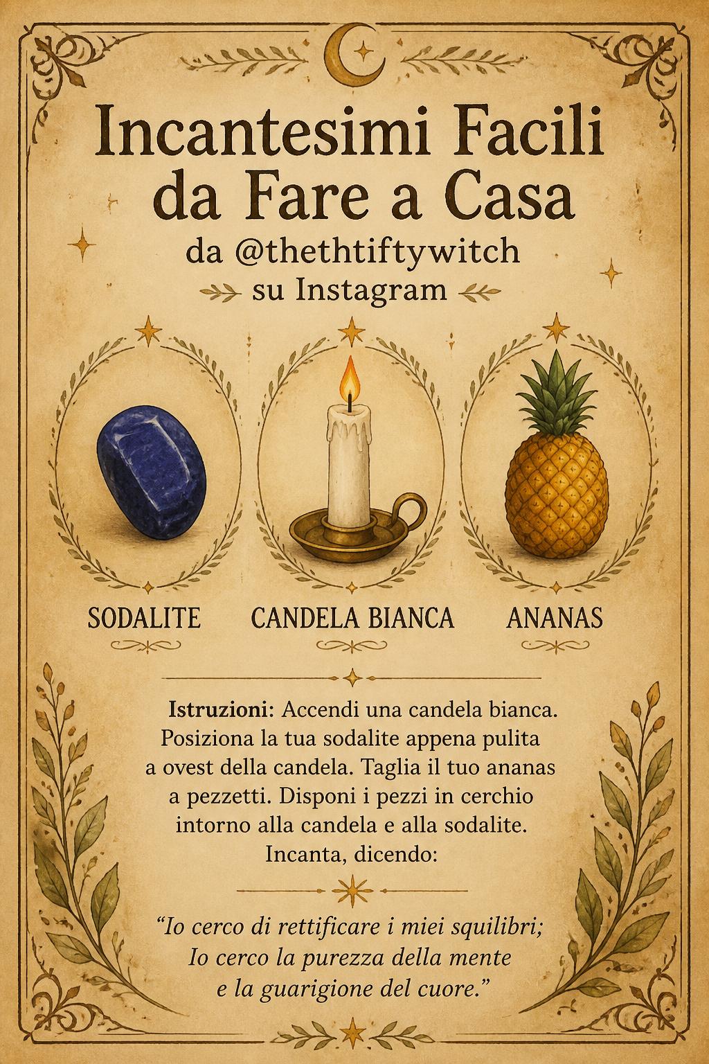 Incantesimi Facili da Fare a Casa da @thethtiftywitch su Instagram