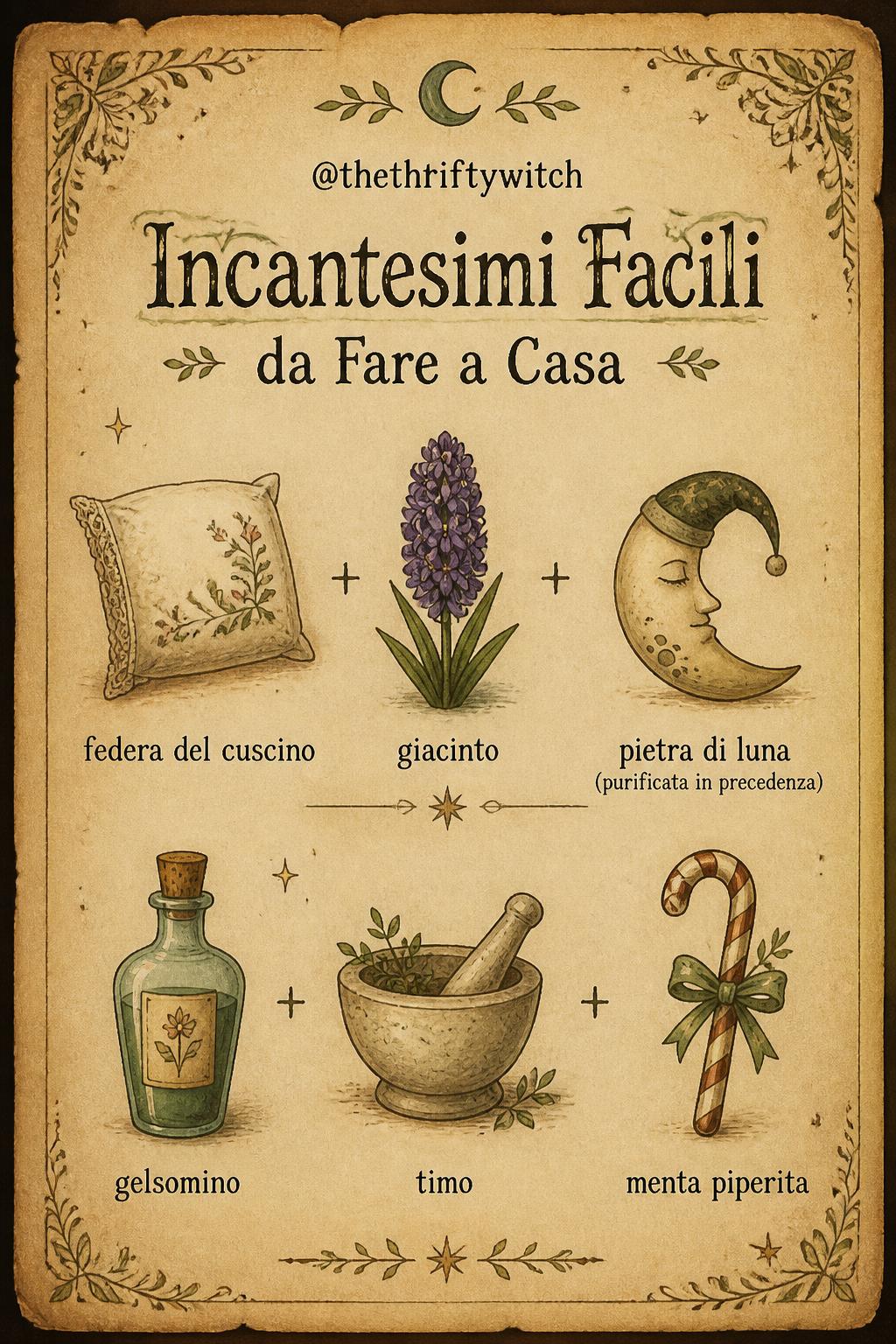 Incantesimi Facili da Fare a Casa da @thethtiftywitch su Instagram