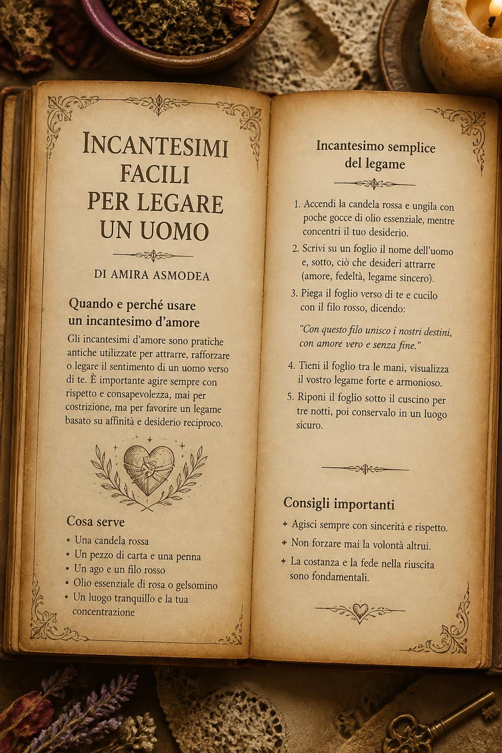 Incantesimi facili per legare un uomo