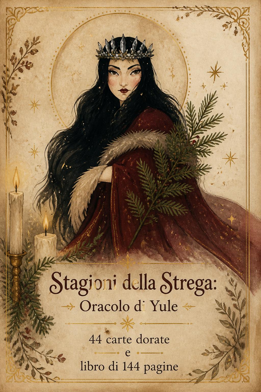 Stagioni della Strega: Oracolo di Yule: 44 carte dorate e libro di 144 pagine